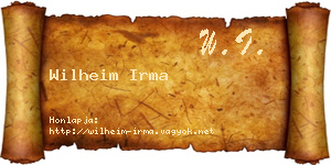 Wilheim Irma névjegykártya